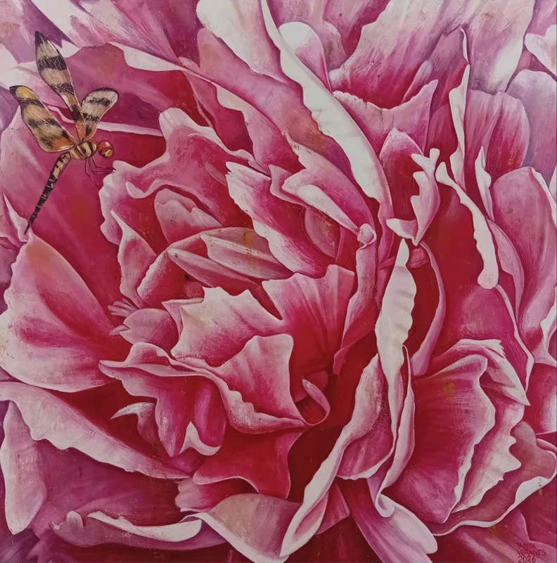 Dragonfly and Peony